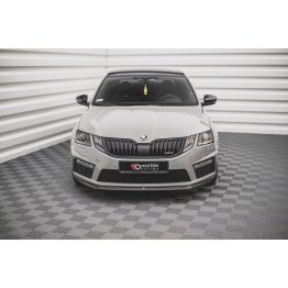 Накладка сплиттер на передний бампер на Skoda Octavia III RS рестайл